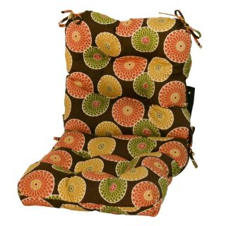 Greendale Home Fashions Outdoor Chair Cushion Flowers on Red   OC5815 FLOWERRED.