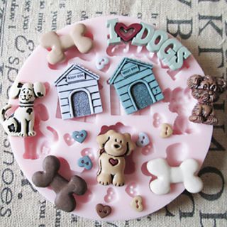 Cute Dog Toy Silicone Mold Fondant Molds Sugar Craft Tools Chocolate Mould For Cakes