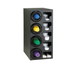 Dispense Rite Cup Dispenser Cabinet, (4) 8 44 oz on Left, (4) E Z Slide Lid, (2) Straw, Black