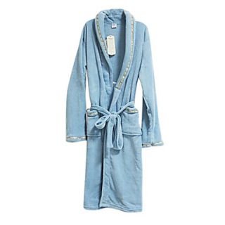 Bath Robe,High class Man Blue Solid Colour Garment Thicken