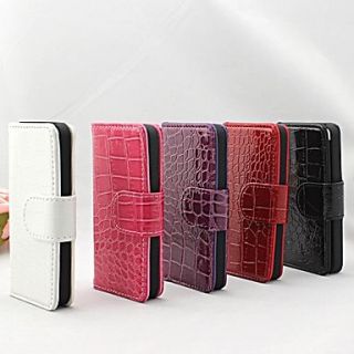 Luxury Alligator Pattern Wallet Case for iPhone 5, Flip PU Leather with 2 Card Holder (Multicolor)
