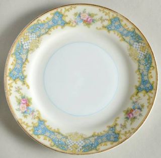 Noritake Avalon Bread & Butter Plate, Fine China Dinnerware   No #,Floral,Blue P