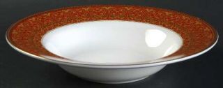 Royal Doulton Imperial Rim Soup Bowl, Fine China Dinnerware   Fan,Floral,Scolls