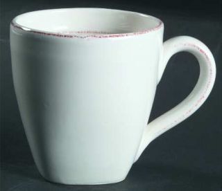 The Cellar Venato White Mug, Fine China Dinnerware   Pottery,All White,Square,Ri