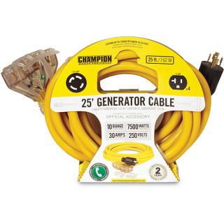 Champion 25 foot Generator Power Cord With Weather Guard
