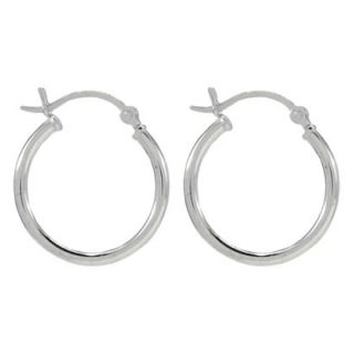 Sterling Silver Round Thin Hoop Earring   Silver