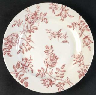 Churchill China Antique Rose Pink Salad Plate, Fine China Dinnerware   Pink Rose