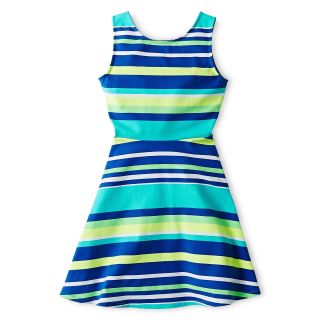 Total Girl Striped Sleeveless Skater Dress   Girls 6 16 and Plus, Pink, Girls