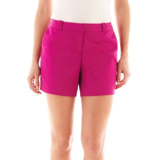 Worthington Sateen Shorts, Pink, Womens