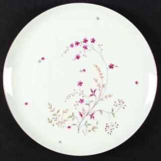Baronet Clarice Dinner Plate, Fine China Dinnerware   Pink Flowers, Tan,Green,Gr