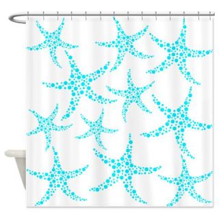  Aqua Dotty Starfish Pattern. Shower Curtain  Use code FREECART at Checkout