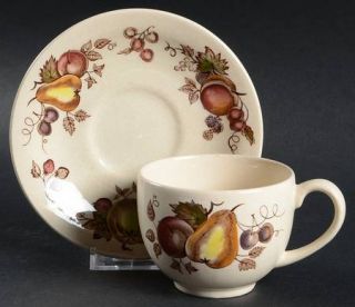 Johnson Brothers Orchard Flat Cup & Saucer Set, Fine China Dinnerware   Old Gran