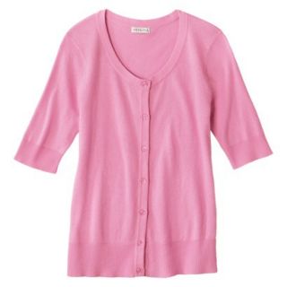 Merona Womens Short Sleeve Cardigan   Peppy Pink   S