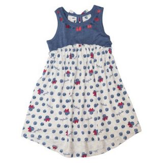 Disney Minnie Mouse Infant Toddler Girls High Low Maxi Dress   Blue/Gray 2T