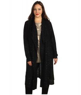 Anne Klein Plus Size L/S Open Cardi w/ Sequins Womens Sweater (Black)
