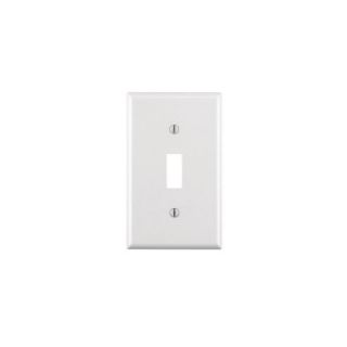 Leviton 88001 Electrical Wall Plate, Toggle Switch, 1Gang White