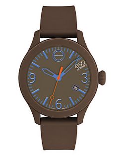 ESQ Movado Silicone Wrapped Stainless Steel Watch/Brown   Brown