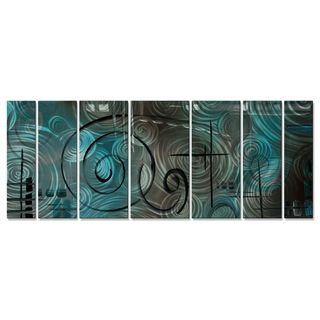 Megan Duncanson Aqua Mist Metal Wall Sculpture (Extra LargeSubject: ContemporaryMedium: MetalImage dimensions: 24 inches high x 66 inches wide x 1 inches deepOuter dimensions: 24 inches high x 66 inches wide x 1 inches deep )