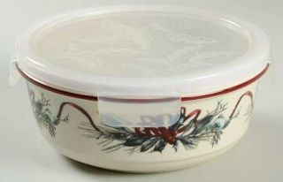 Lenox China Winter Greetings Medium Serve & Store Bowl with Lid, Fine China Dinn