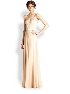 ALON LIVNE Tanya Tulle Bustier Gown   Pale Nude