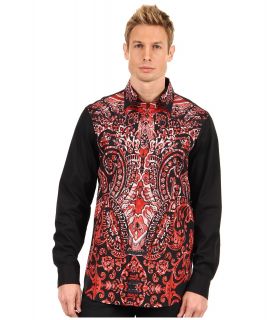 Just Cavalli Paisley Front Shirt Mens Long Sleeve Button Up (Red)