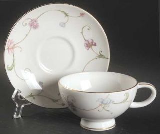 Royal Doulton Mille Fleures Footed Cup & Saucer Set, Fine China Dinnerware   Sym