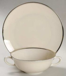 Lenox China Montclair Flat Cream Soup Bowl & Saucer Set, Fine China Dinnerware  