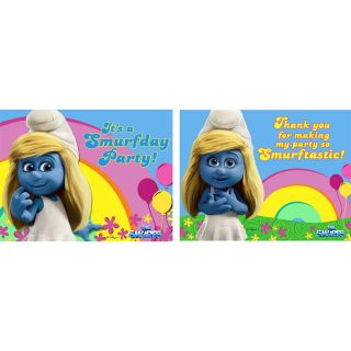 Smurfs 2   Invitations Thank You Postcards
