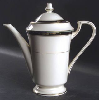 Mikasa Chatelaine Coffee Pot & Lid, Fine China Dinnerware   Fine Ivory,Gold Flow