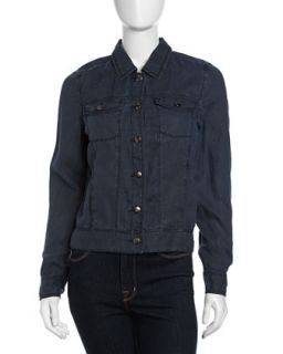 Gia Linen Jean Jacket, Midnight