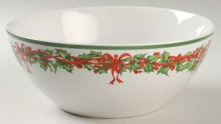 Christopher Radko Holiday Celebrations (Green Trim) 9 Round Vegetable Bowl, Fin