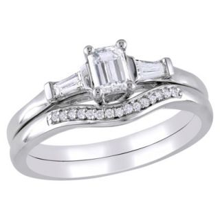 Tevolio 0.75 CT.T.W. Multi Cut Diamond Wedding Ring Set 14K White Gold GH (I1: