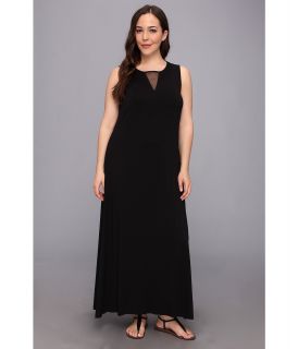 Vince Camuto Plus Size S/L Maxi Dress w/ Mesh Inset Womens Dress (Black)