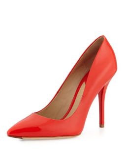 Joelle Point Toe Leather Pump, Flame