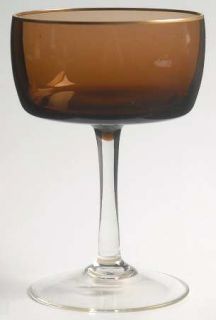 Gorham Autumn (Gold Trim) Champagne/Tall Sherbet   Stem #1548,Brown Bowl/Clear S