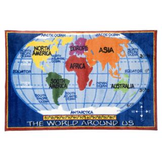 L.A. Rugs World Map Kids Area Rug Multicolor   FT 167 6390, 63 x 90 In.