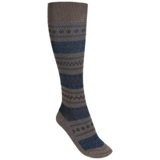 Woolrich Sweater Knit Knee High Socks   Merino Wool  Over the Calf (For Women)   BRAZIL (M/L )