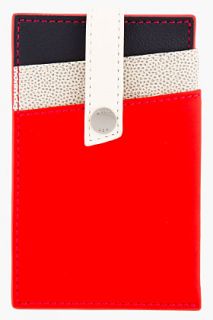 Want Les Essentiels De La Vie Red Colorblocked Kennedy Card Holder