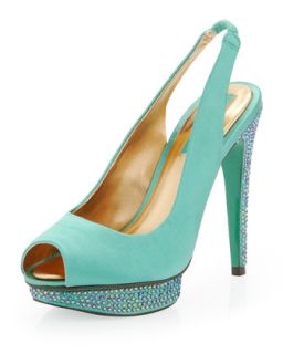 Falcon Peep Toe Slingback Pump, Tide