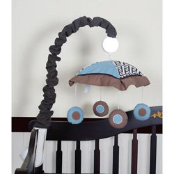 Blue Brown Scribbles Musical Mobile (65 percent Polyester, 35 percent cotton, plastic hardwareMachine washableCoordinates with the Blue Brown Scribbles 13 piece Crib Bedding SetDimensions: 13 inches x 5 inches x 3 inches)