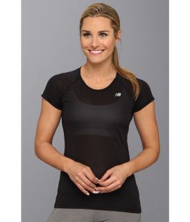 New Balance Run Short Sleeve Tee Womens T Shirt (Black)