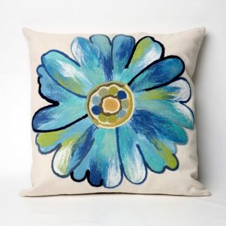 Liora Manne Daisy Indoor / Outdoor Throw Pillow Aqua   7SC2S314904, 20L x 20W