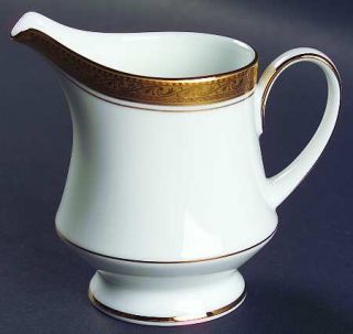 Noritake Crestwood Gold Creamer, Fine China Dinnerware   Gold Band, Inner Ring &