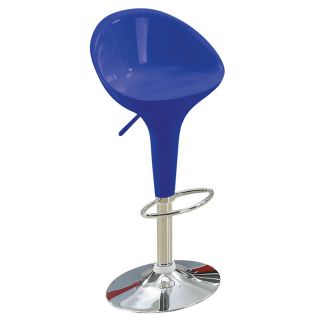 Sybill Adjustable Blue Chrome Finish Air Lift Stools (set Of 2) (Blue Materials: ABS Seat and Back, MetalFinish: Chrome Adjustable Air Lift StoolDimensions: 36 inches high x 18.5 inches wide x 20 inches deep )