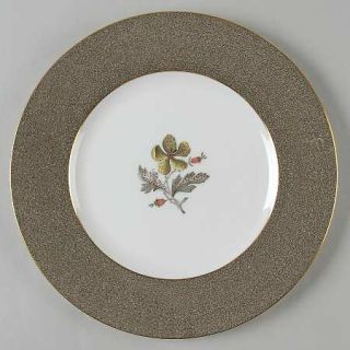 Wedgwood Elaine Dinner Plate, Fine China Dinnerware   Powder Gray Rim, Floral Ce