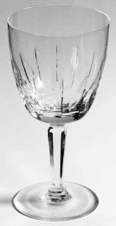 Orrefors Charlotte Water Goblet   Cut Vertical Design, Multi Sided Stem