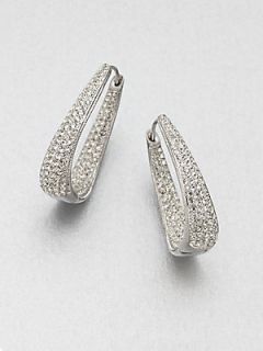 Adriana Orsini Crystal Hinged Hoop Earrings/1.25   Clear
