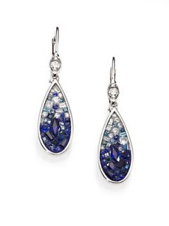 Pleve Blue Diamond, Sapphire & 18K White Gold Ombre Teardrop Earrings   Gold