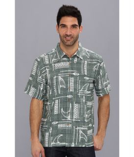 Quiksilver Waterman Hapuna Bay S/S Shirt Mens Short Sleeve Button Up (Green)