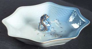 Bing & Grondahl Seagull Open Candy Dish, Fine China Dinnerware   Blue Background